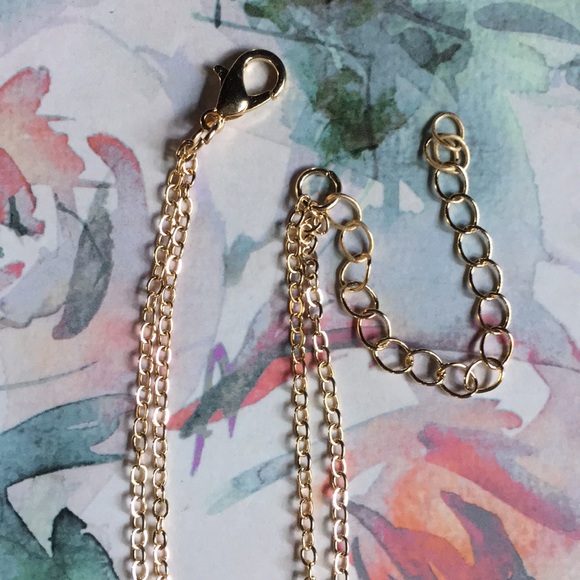 New! Double Crystal Drop Necklace - Picture 6 of 7